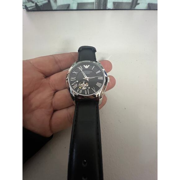 Emporio Armani AR60016 Automatic Black Leather Men\'s Watch main image 9